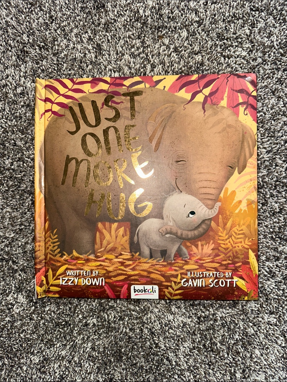 Just One More Hug Elephant Storybook - Brown & Orange